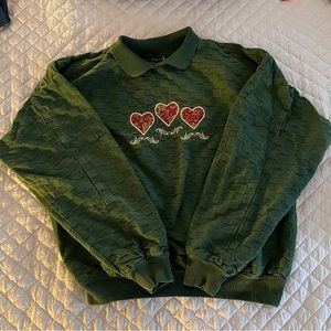 Vintage WEK collared green crewneck sweater